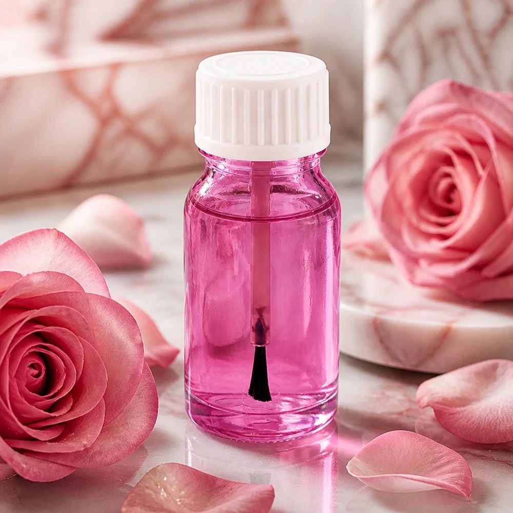 Frasco com pincel de 10 ml branco com pincel aplicador prático para uma aplicação cosmética precisa