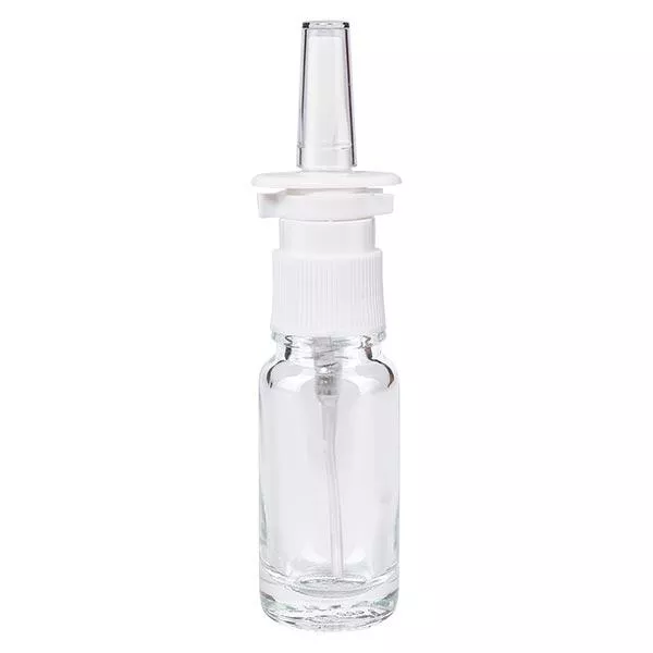 Frasco de farmácia transparente 10ml spray nasal branco standard Frasco de farmácia transparente 10ml spray nasal branco standard