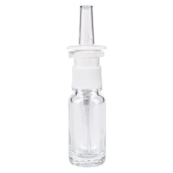 Frasco de farmácia transparente 10ml spray nasal branco standard