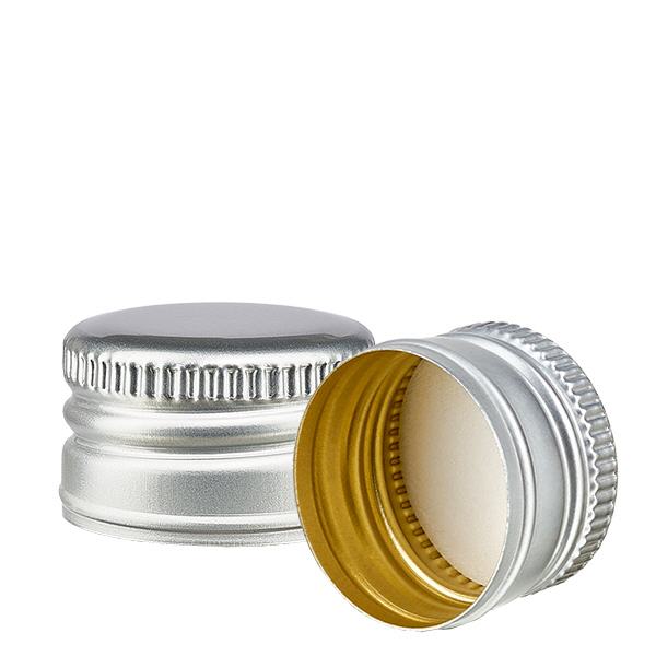 Tampa de alumínio prateada PP22 sem rebordo enrolado