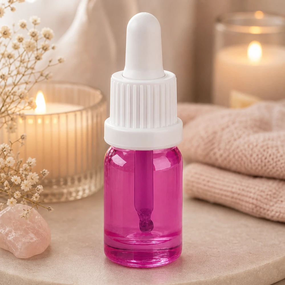Frasco de pipeta compacto de 5 ml com tampa de rosca branca antiderrapante para utilização móvel