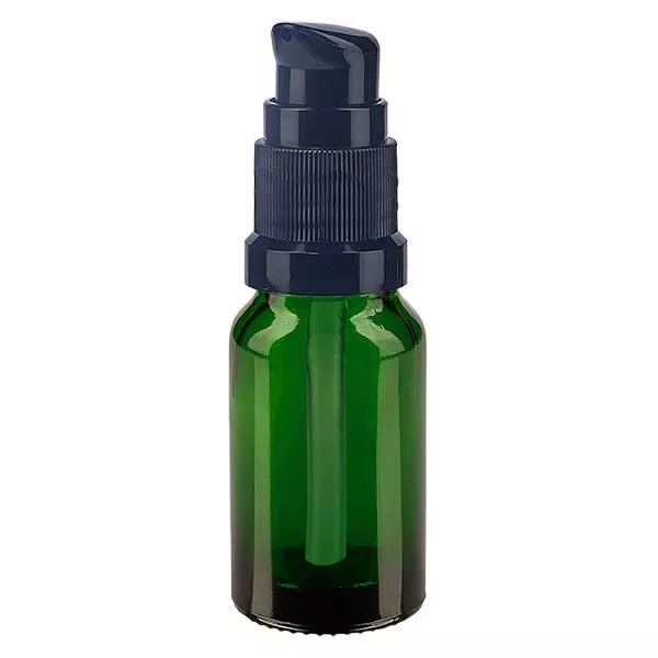 Frasco de farmácia verde 10ml tampa da bomba preta standard Frasco de farmácia verde 10ml tampa da bomba preta standard