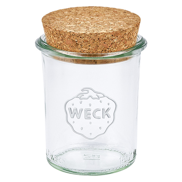 Copos de vidro de 160ml WECK RR60 com cortiça natural