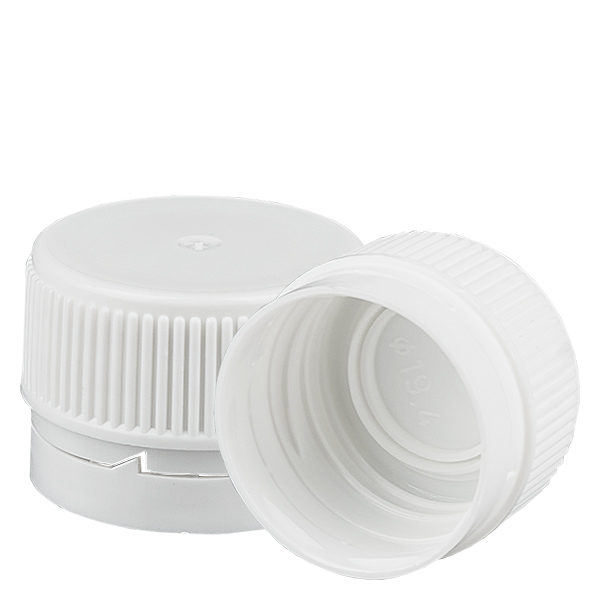 Tampa de rosca branca com anel inviolável PP28 ApoGlas