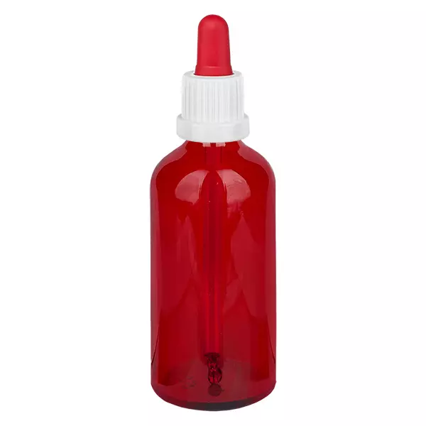 Frasco pipeta de 100 ml branco/vermelho com fecho inviolável RedLine UT18/100 Frasco pipeta de 100 ml branco/vermelho com fecho inviolável RedLine UT18/100