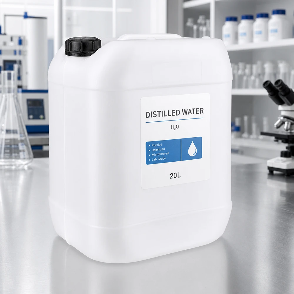 Recipiente de laboratório de 20 litros com tampa original para água destilada H₂O
