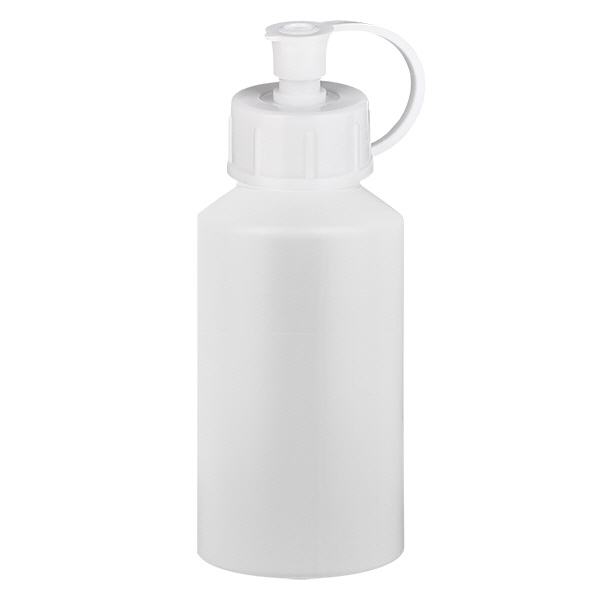 Frasco de farmácia HDPE 50ml branco com tampa de spray