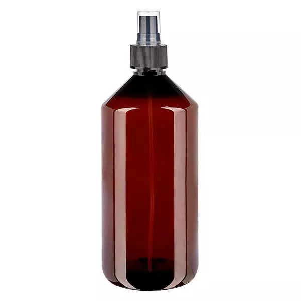 Frasco PET 1000ml com atomizador preto Frasco PET 1000ml com atomizador preto