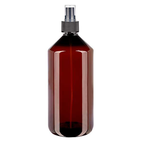 Frasco PET 1000ml com atomizador preto Frasco PET 1000ml com atomizador preto