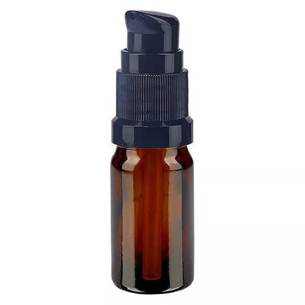 Frasco de farmácia castanho 5ml bomba tampa preta standard Frasco de farmácia castanho 5ml bomba tampa preta standard