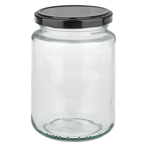 382ml Rundglas mit BasicSeal Deckel schwarz UNiTWIST