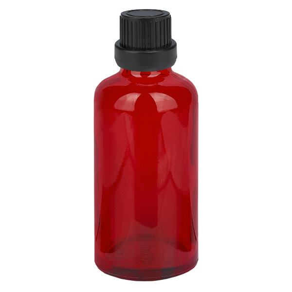 Frasco de 50ml com tampa de rosca de 11mm preta tampa inviolável RedLine UT18/50