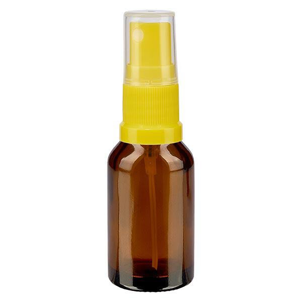 Frasco de farmácia castanho 15ml spray acessório amarelo