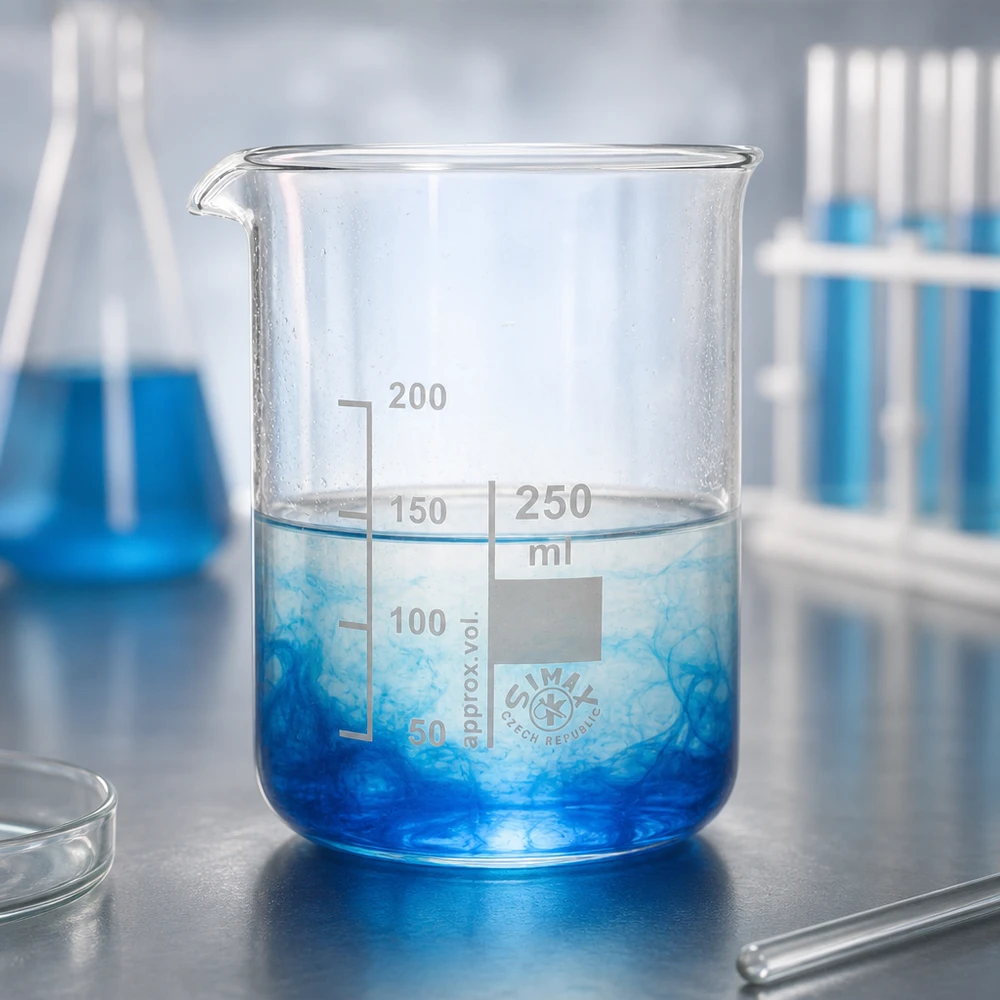 Copo para laboratório de química 250 ml de vidro de borossilicato resistente ao calor e com pouco bolor, com bico prático