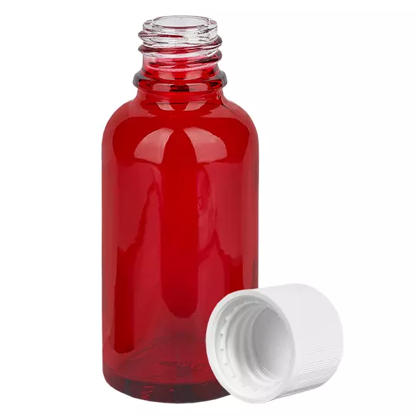 Frasco de 30 ml com tampa de rosca de 11 mm branco padrão resistente a crianças RedLine UT18/30 Frasco de 30 ml com tampa de rosca de 11 mm branco padrão resistente a crianças RedLine UT18/30
