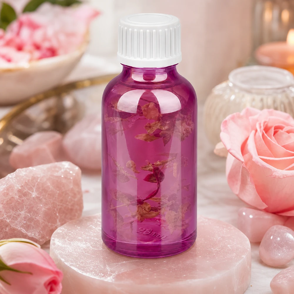 Rosca STD UT18/30 do frasco conta-gotas violeta de 30 ml com tampa branca para uso universal