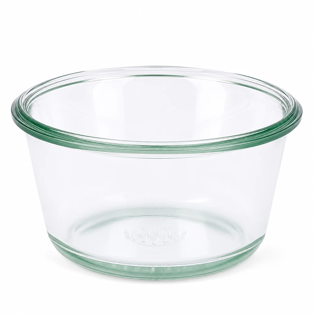 Frasco Gourmet WECK 290ml RR100 frasco redondo de vidro para conservas transparente vazio sobre fundo branco