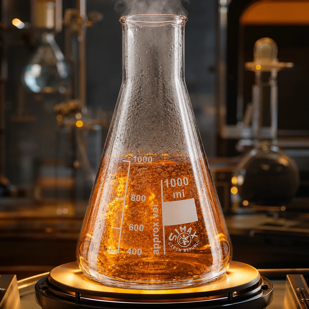 Frasco Erlenmeyer 300ml com gargalo largo