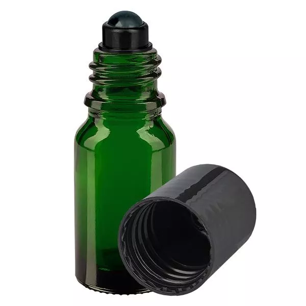 Frasco de farmácia verde 10ml tampa roll-on preto Frasco de farmácia verde 10ml tampa roll-on preto