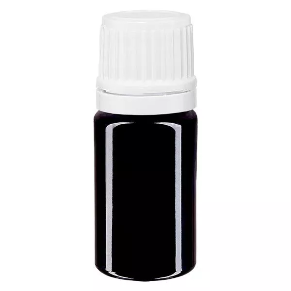 Frasco de farmácia violeta 5ml tampa de rosca branca com fecho inviolável Frasco de farmácia violeta 5ml tampa de rosca branca com fecho inviolável