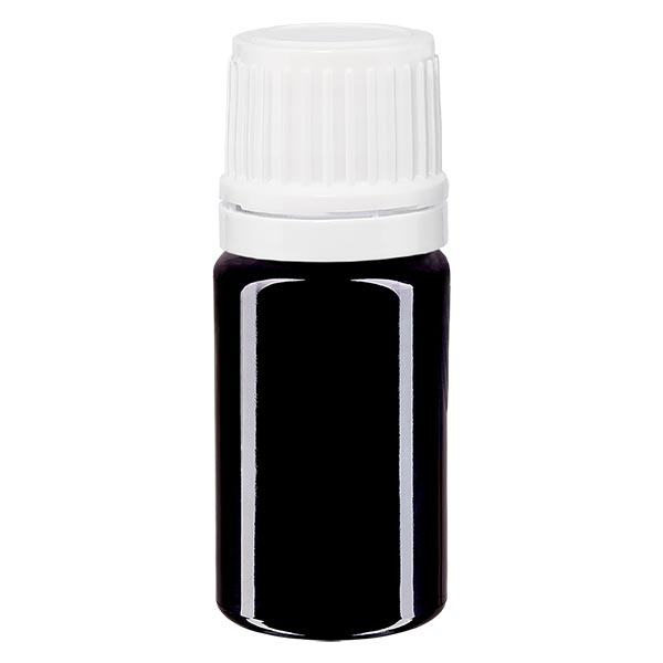 Frasco de farmácia violeta 5ml tampa de rosca branca com fecho inviolável