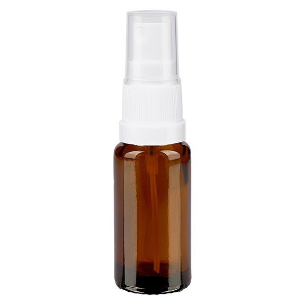 Frasco de farmácia castanho 10ml spray top branco