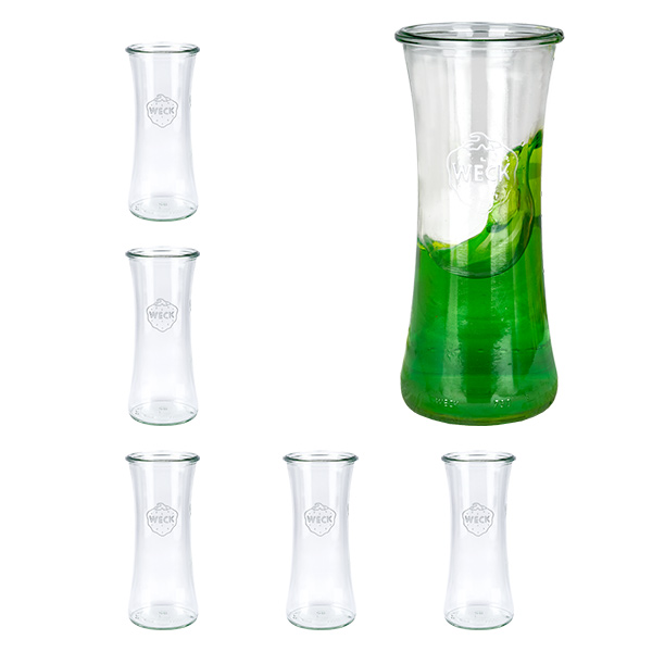 Conjunto de 6 frascos Weck 700 ml frasco de charcutaria redondo Conjunto de 6 frascos Weck 700 ml frasco de charcutaria redondo