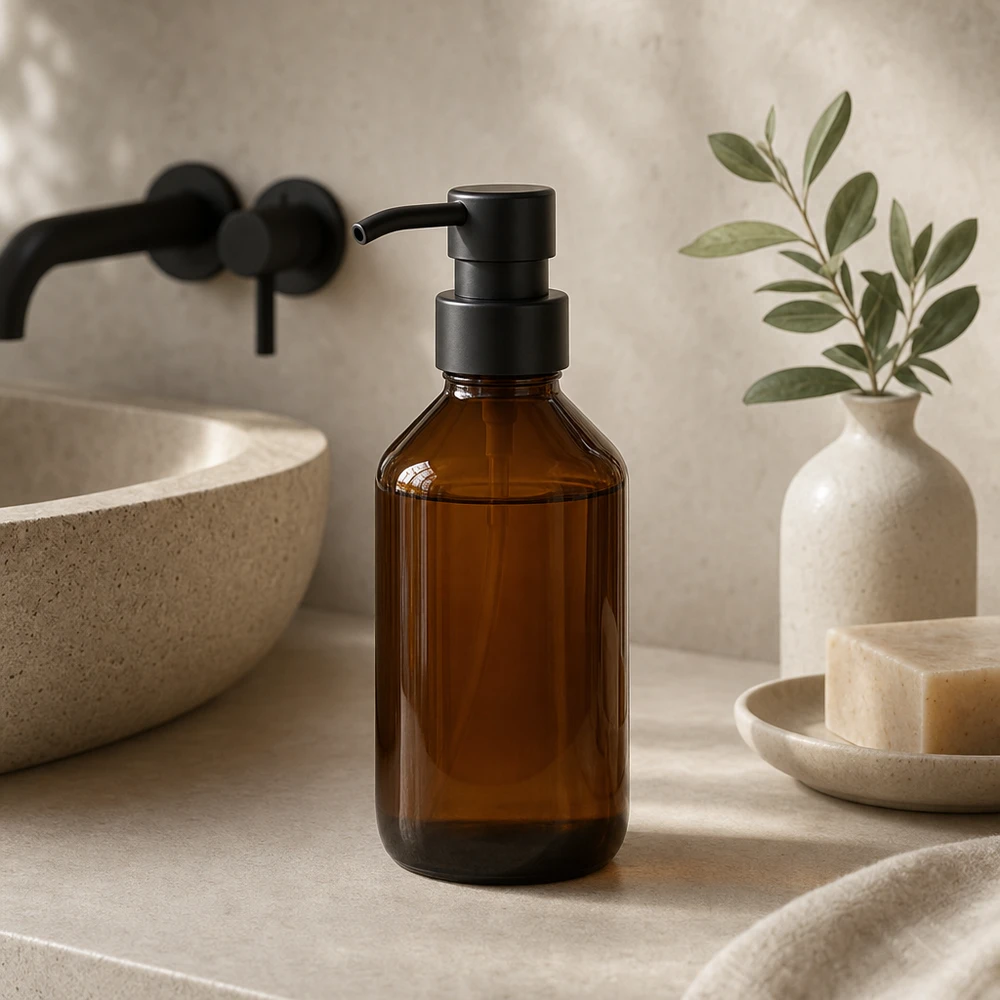 Frasco para medicamentos de 100 ml castanho, sem tampa PP28 ApoGlas Frasco pequeno de vidro âmbar de 100 ml sem tampa, ideal para remédios homeopáticos Rosca PP28