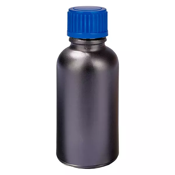 Frasco de 30 ml com tampa de rosca de 11 mm azul standard BlackLine UT18/30 Frasco de 30 ml com tampa de rosca de 11 mm azul standard BlackLine UT18/30