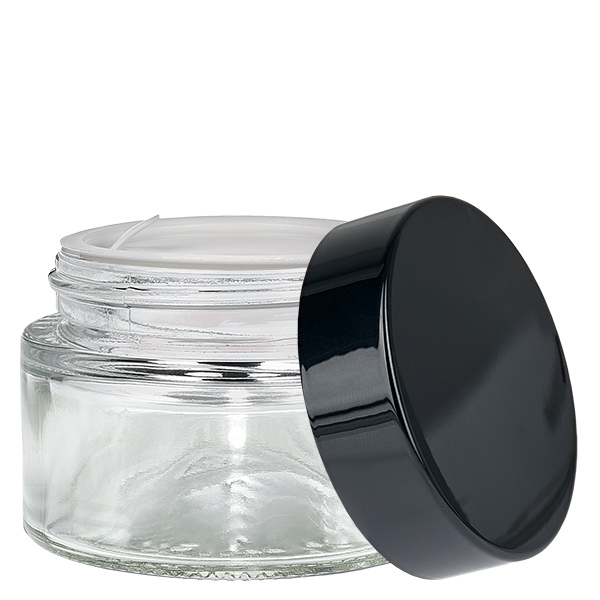 Frasco de vidro transparente de 30 ml com tampa de inserção UNiTWIST Frasco de vidro transparente de 30 ml com tampa de inserção UNiTWIST