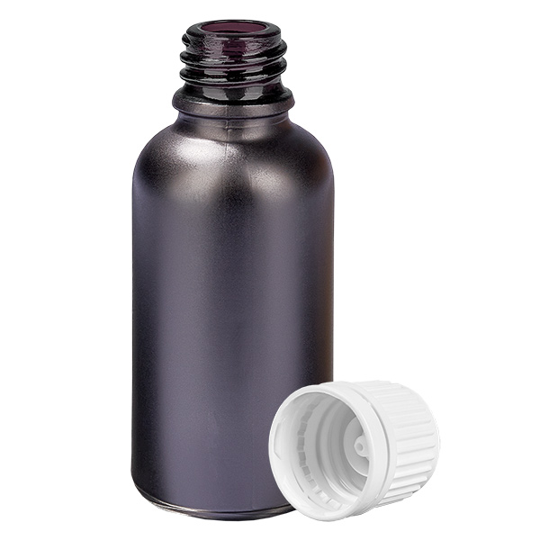 Frasco de 30ml com tampa de rosca de 11mm branco com fecho inviolável BlackLine UT18/30 Frasco de 30ml com tampa de rosca de 11mm branco com fecho inviolável BlackLine UT18/30