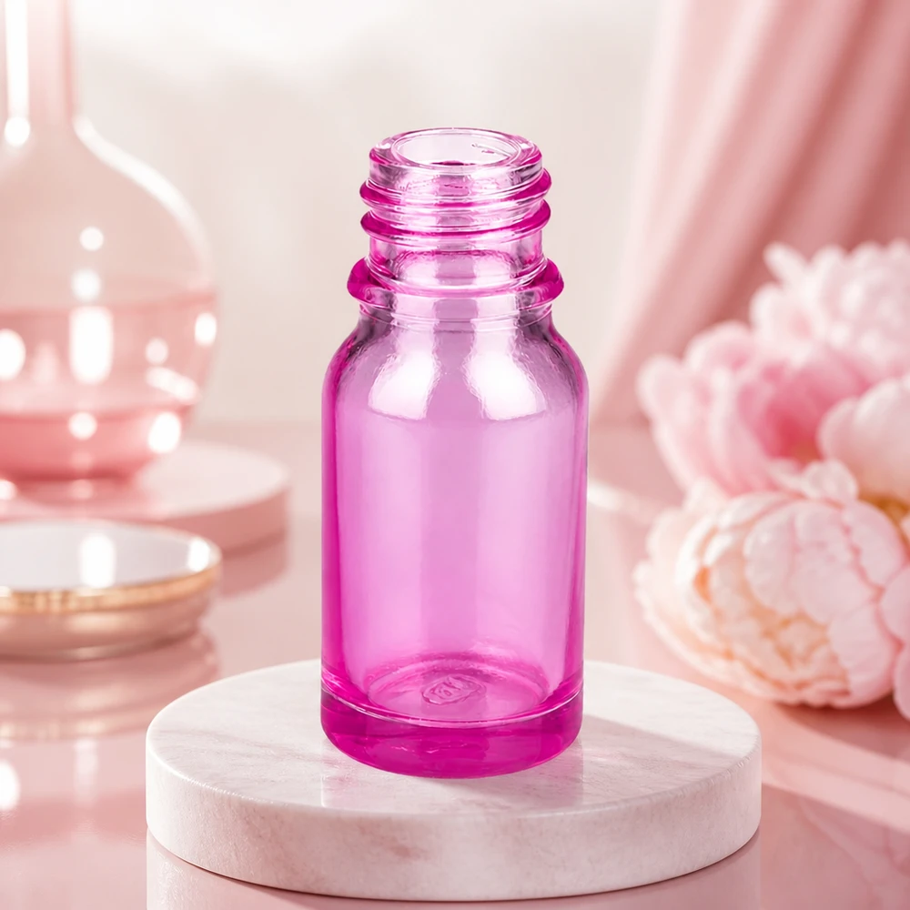 Frasco de vidro cor-de-rosa de 10 ml PurpleLine UT18/10 UNiTWIST para dosagem precisa de tinturas e essências