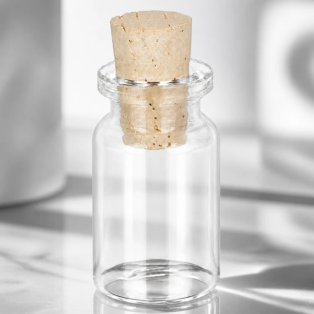 Frasco de vidro transparente 5ml com rolha 11/14mm Klarglas Aufbewahrungsflasche 5ml mit Korken 11/14mm für Schmuck Perlen und Kleinteile