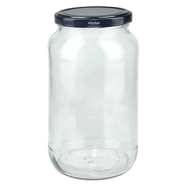 Frasco redondo de 1062 ml com tampa preta UNiTWIST BioSeal