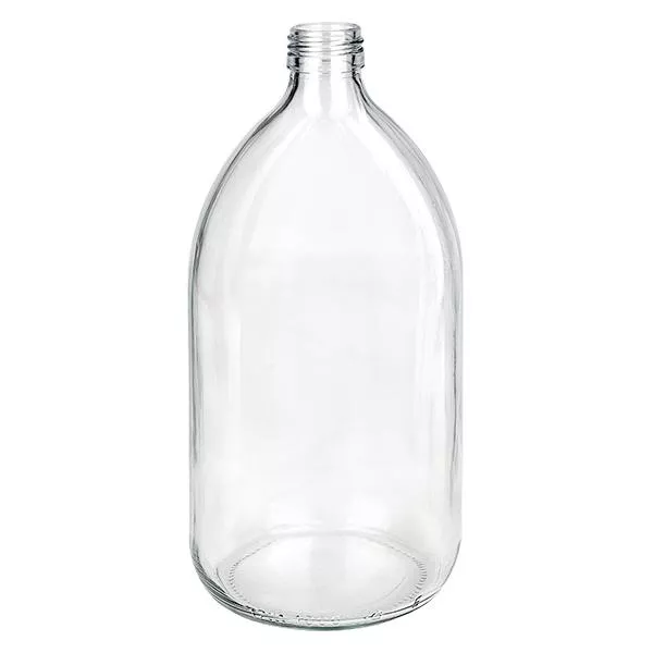Frasco de medicamento de 1000ml transparente, sem tampa PP28 ApoGlas Frasco de medicamento de 1000ml transparente, sem tampa PP28 ApoGlas