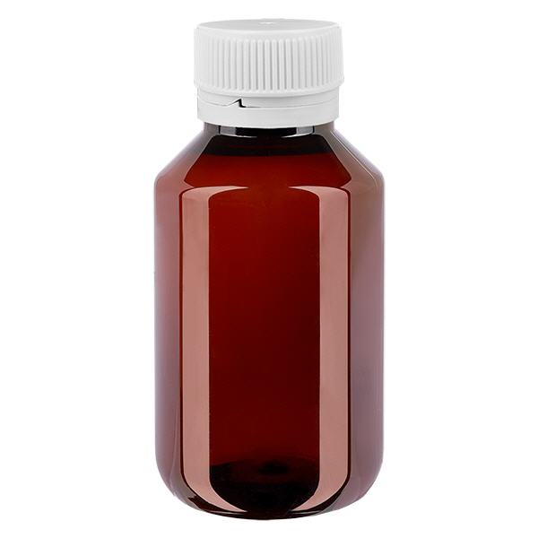 Frasco PET 50ml com tampa inviolável de canelura branca