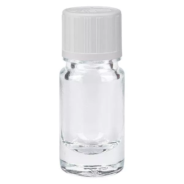 Frasco de farmácia transparente 5ml tampa conta-gotas branco padrão de segurança para crianças Frasco de farmácia transparente 5ml tampa conta-gotas branco padrão de segurança para crianças
