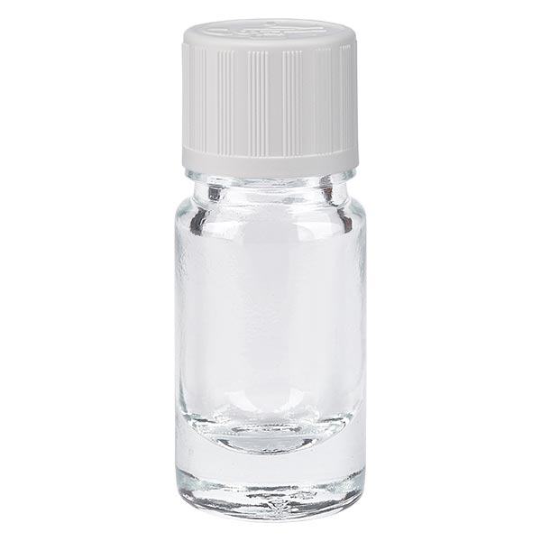 Frasco de farmácia transparente 5ml tampa conta-gotas branco padrão de segurança para crianças