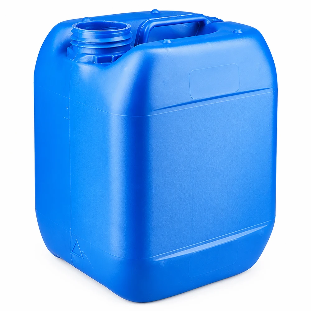 Bidão 5 litros azul sem tampa Bidon de plástico azul de 5 litros, sem tampa, com pega de transporte, em HDPE