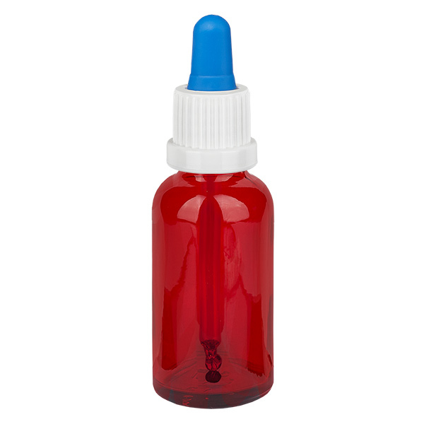 Frasco pipeta de 30 ml branco/azul com tampa inviolável RedLine UT18/30