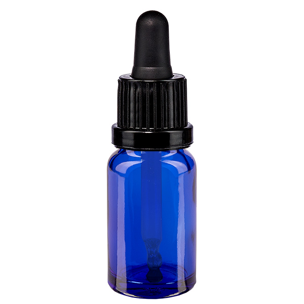 Frasco pipeta de 10 ml preto com fecho inviolável BlueLine UT18/10