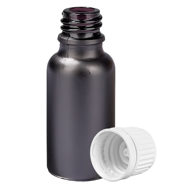 Frasco de 20ml com tampa de rosca de 11mm com fecho inviolável branco BlackLine UT18/20 Frasco de 20ml com tampa de rosca de 11mm com fecho inviolável branco BlackLine UT18/20