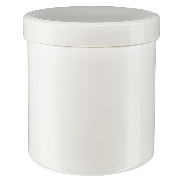 Frasco de pomada 20g branco com tampa de rosca branca (polipropileno) Frasco de pomada 20g branco com tampa de rosca branca (polipropileno)
