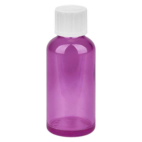 Frasco de 50 ml com tampa de rosca de 11 mm branca padrão resistente a crianças PurpleLine UT18/50