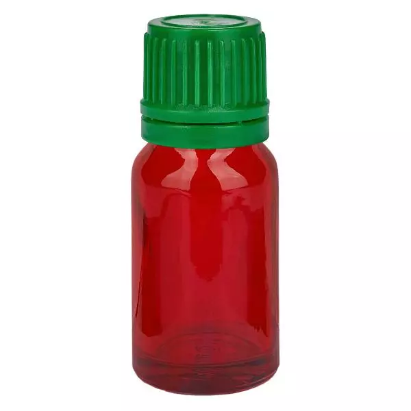 Frasco de 10 ml com tampa de rosca de 11 mm verde tampa inviolável RedLine UT18/10 Frasco de 10 ml com tampa de rosca de 11 mm verde tampa inviolável RedLine UT18/10