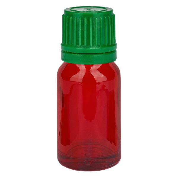 Frasco de 10 ml com tampa de rosca de 11 mm verde tampa inviolável RedLine UT18/10