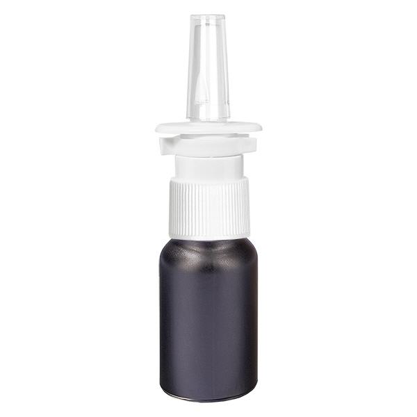 Frasco de spray nasal de 10 ml branco/transparente com fecho standard BlackLine UT18/10