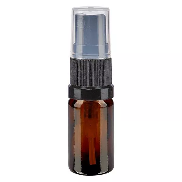 Frasco de farmácia castanho 5ml tampa de spray preta Frasco de farmácia castanho 5ml tampa de spray preta