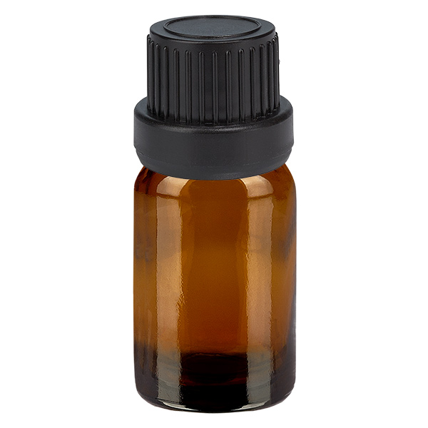 Frasco de 5ml 11mm tampa de rosca preta inviolável BrownLine UT18/5