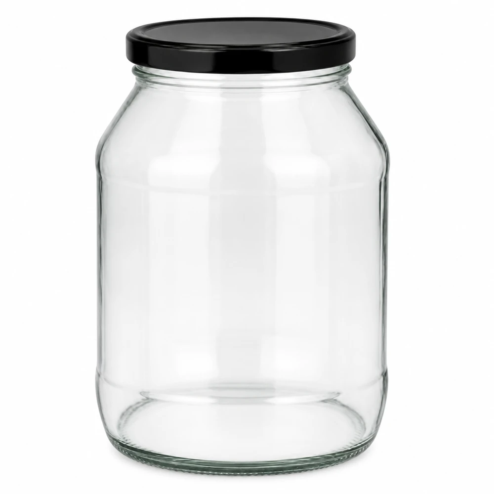 2650ml Rundglas mit BasicSeal Deckel schwarz UNiTWIST 2650ml Rundglas mit schwarzem BasicSeal Deckel - Großes Vorratsglas für Küche und Haushalt von Glas-Fabrik.de